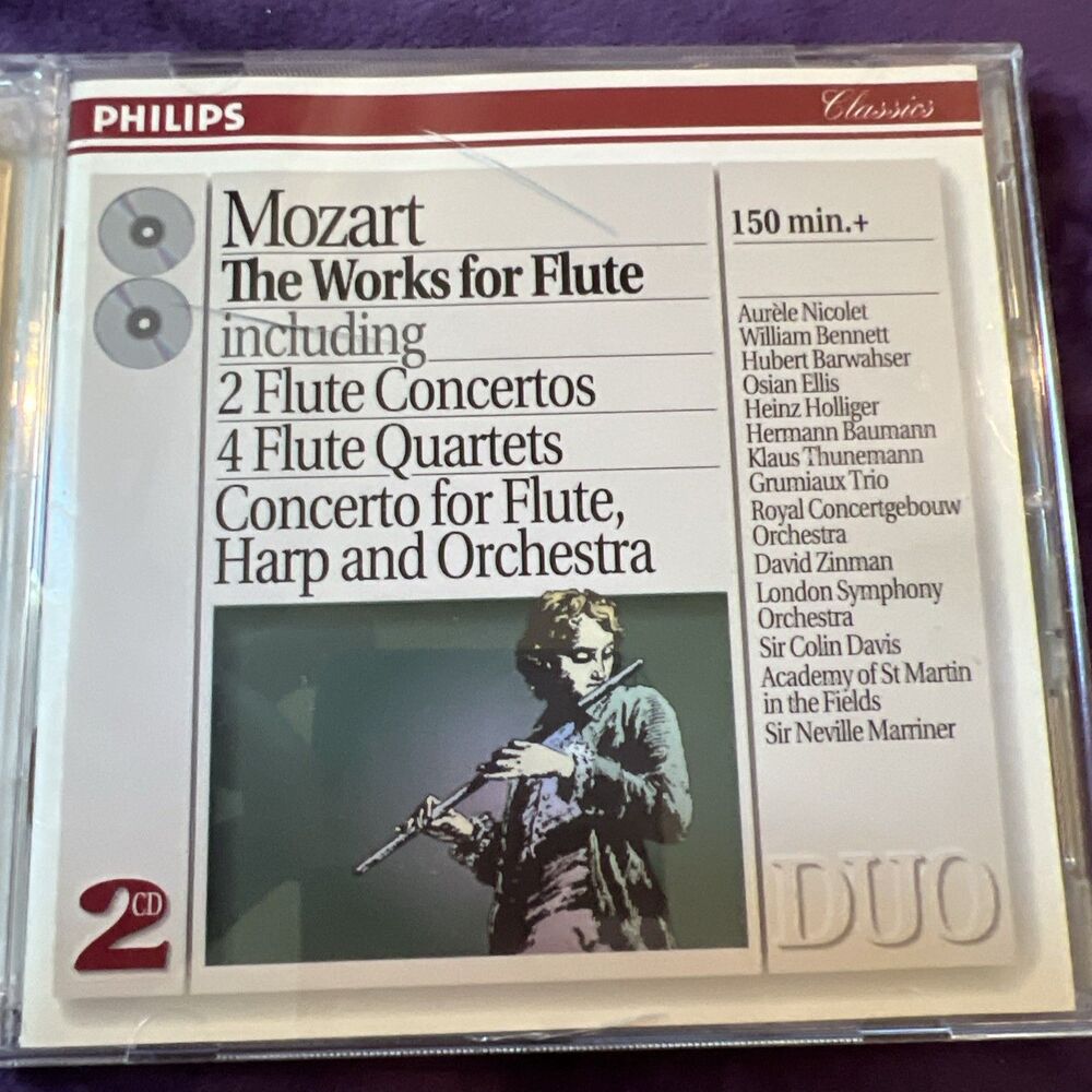 Mozart Works for Flute by Mozart / Nicolet / Barwahser (CD, 1994)
